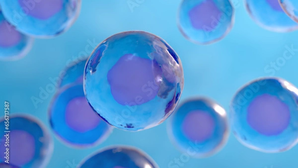 Obraz Abstract cell under microscope. Macro organic. 3d render illustration