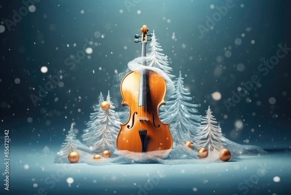 Obraz "Minimalistic Christmas Notes Harmony". AI generated.