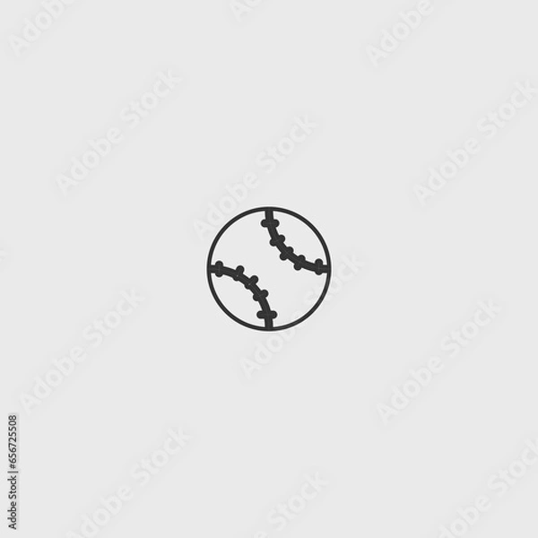 Fototapeta Baseball vector icon illustration sign