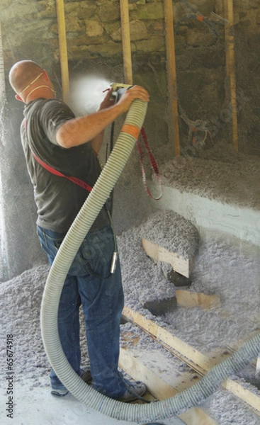 Obraz isolation - ouate de cellulose projetée