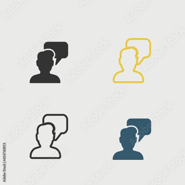 Fototapeta Chat User vector icon illustration sign