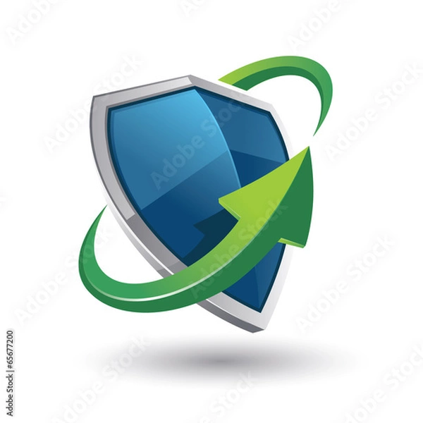 Fototapeta shield and the up arrow