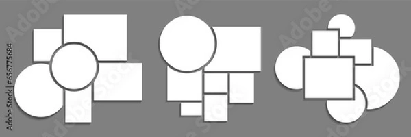 Fototapeta Templates collage frame photos. Template of moodboard. Vector illustration.
