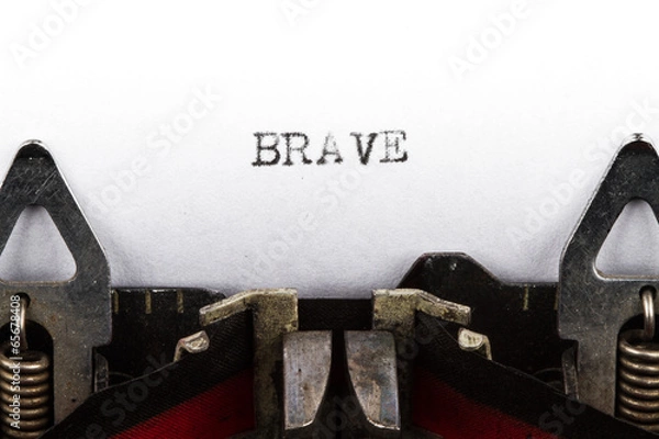 Obraz Typewriter with text brave
