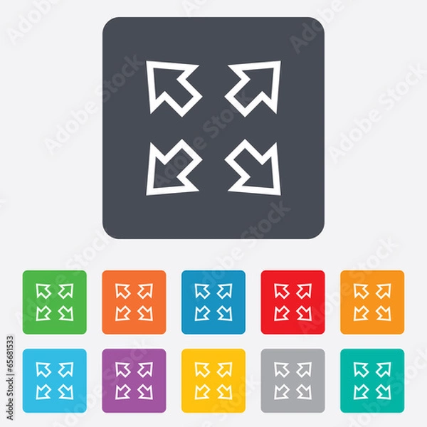 Fototapeta Fullscreen sign icon. Arrows symbol.