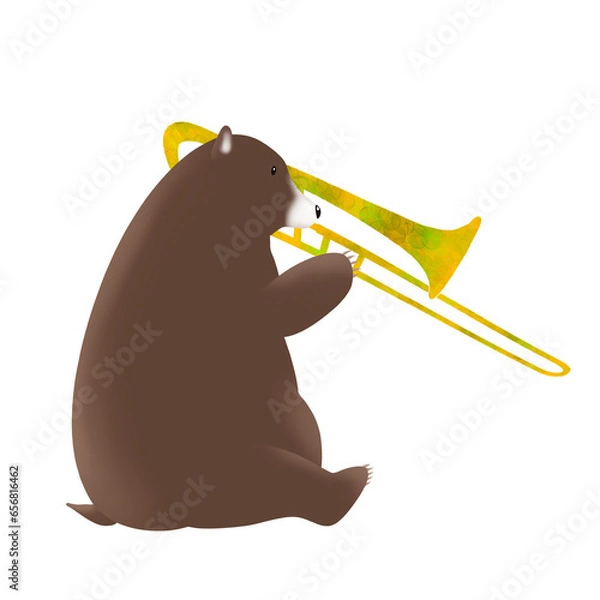 Obraz bear and trombone 1