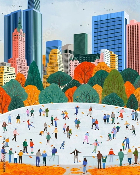 Obraz Simple 2D Interior Vector Illustration