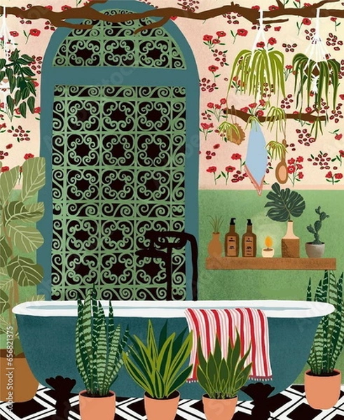 Obraz Simple 2D Interior Vector Illustration