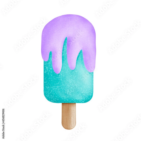 Fototapeta Ice cream stick with Santa Claus pattern