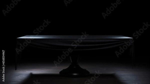 Obraz Amazing Black Table in the Dark Background