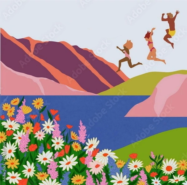 Obraz Simple 2D Nature Vector Illustration