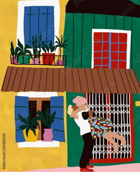 Obraz Simple 2D Interior Vector Illustration