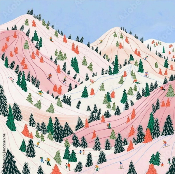 Obraz Simple 2D Nature Vector Illustration