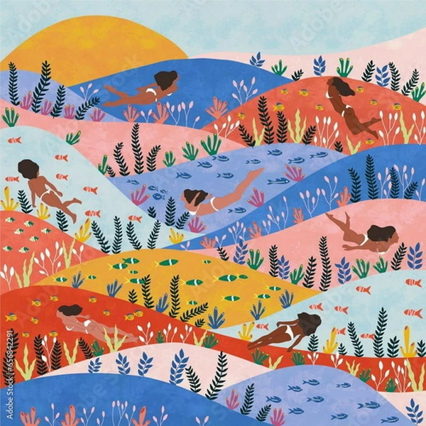 Obraz Simple 2D Nature Vector Illustration