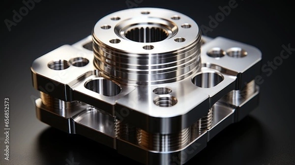 Fototapeta Mold or die machining part from manufacture by cnc machining