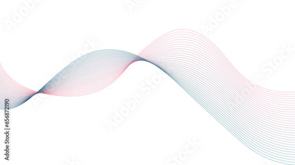 Fototapeta Dynamic gradient colorful flowing wave design element. Abstract wavy lines gradient vector line blend element.	