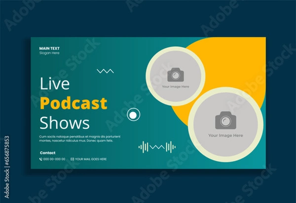 Fototapeta Video thumbnail and banner design for live podcast shows