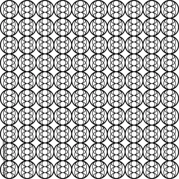 Fototapeta Vector modern circles tattoo geometric seamless halftone pattern