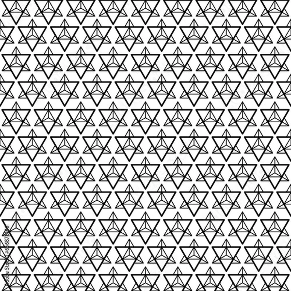 Fototapeta Vector modern crystal tattoo geometric seamless halftone pattern