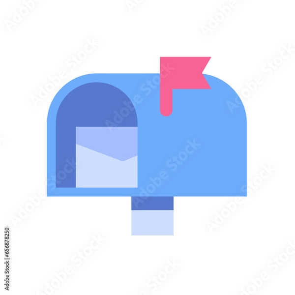 Fototapeta Emoji icon of mailbox inbox with mail envelope for sticker