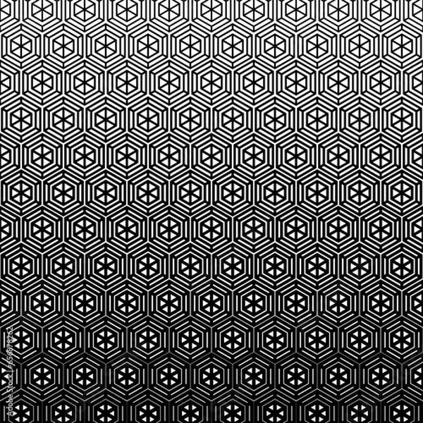Fototapeta Vector modern octagon tattoo geometric seamless halftone pattern