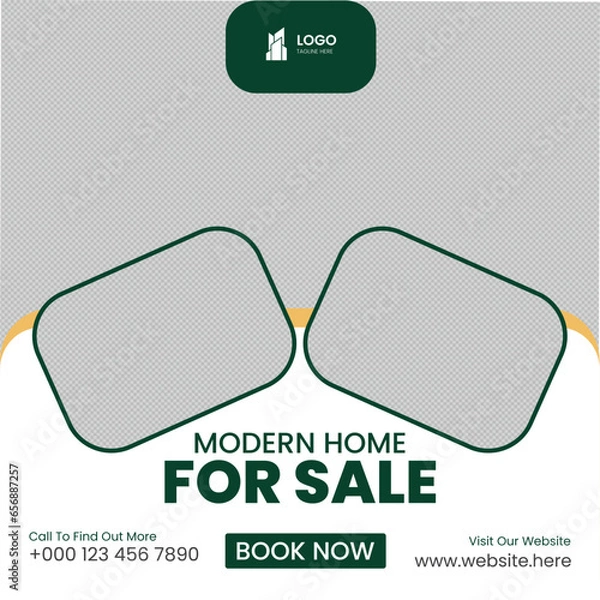 Obraz vector real estate social media instagram post and banner template