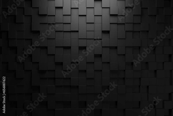 Obraz Wall of concrete cubes, 3D rendering.
