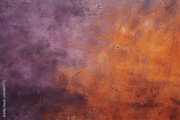 Obraz an abstract purple and orange texture, in the style of dark brown and orange, abstract, fresco, canvas texture emphasis