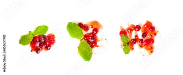 Fototapeta Cranberry Jam Smear, Red Marmalade Splash, Cranberries Jelly, Fruity Confiture Smudge