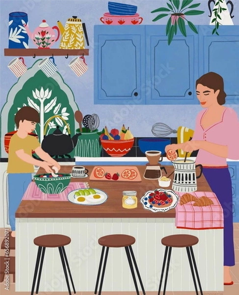 Obraz Simple 2D Interior Vector Illustration