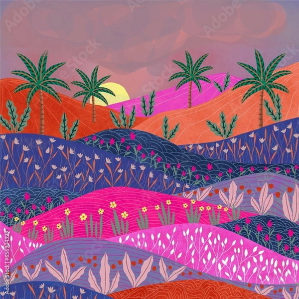 Obraz Simple 2D Nature Vector Illustration