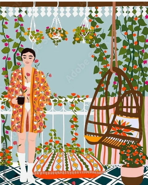 Obraz Simple 2D Relaxing Vector Illustration