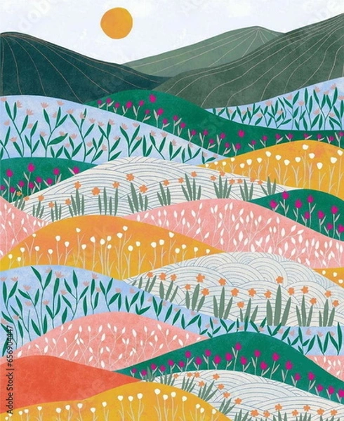 Obraz Simple 2D Nature Vector Illustration