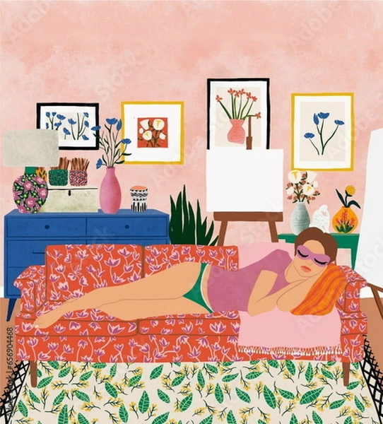 Obraz Simple 2D Interior Vector Illustration