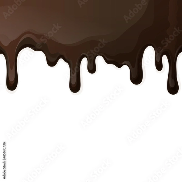 Fototapeta Dark chocolate drips background