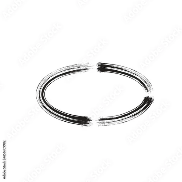 Fototapeta Abstract Horizontal Oval Grunge Shape Hand Drawn rounded shape
