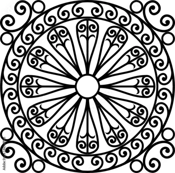 Fototapeta wrought iron rosette - vector illustration