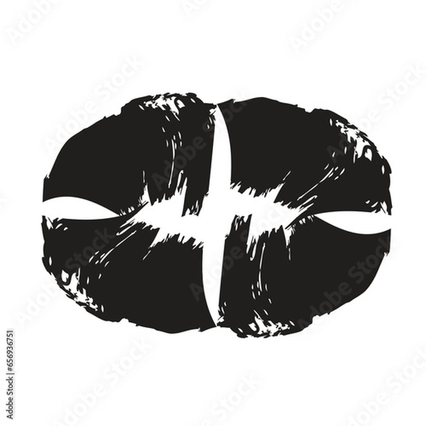 Fototapeta Hand Drawn Horizontal Oval line Bold Stroke Shape Abstract rounded shape