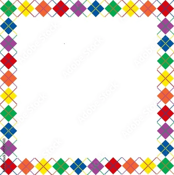 Fototapeta Rainbow Argyle Border