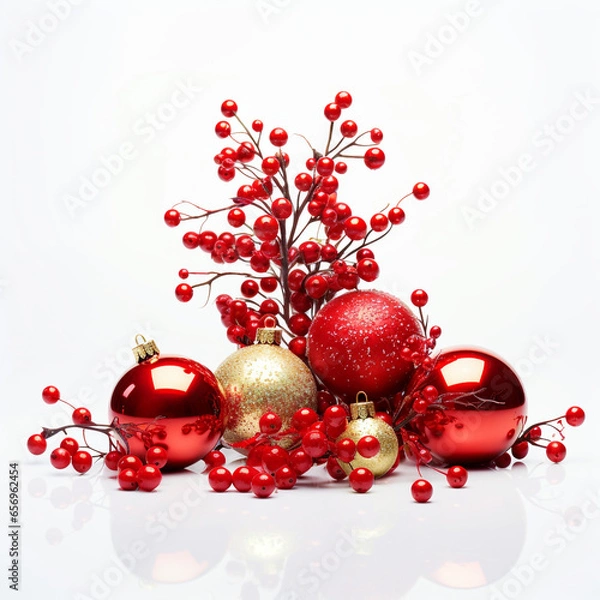 Obraz red christmas balls