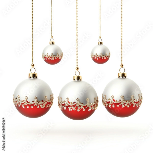 Obraz red christmas balls