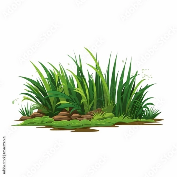 Obraz Green grass isolated on white
