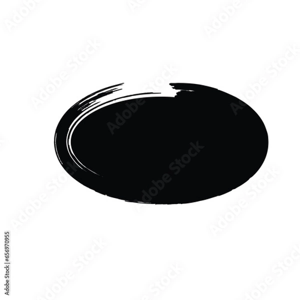 Fototapeta Grunge Horizontal Oval Shape Filled Abstract rounded shape