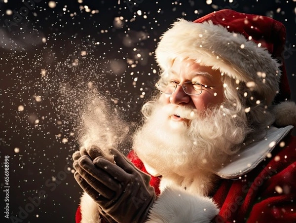 Fototapeta Santa Clause, Christmas Eve, magical scene, Generative AI