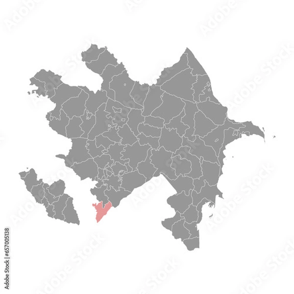Fototapeta Zangilan district map, administrative division of Azerbaijan.