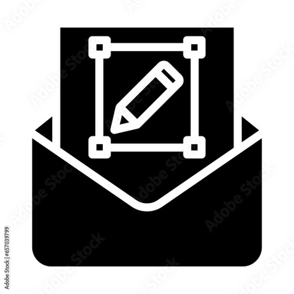 Fototapeta Solid Pen tool Mail icon