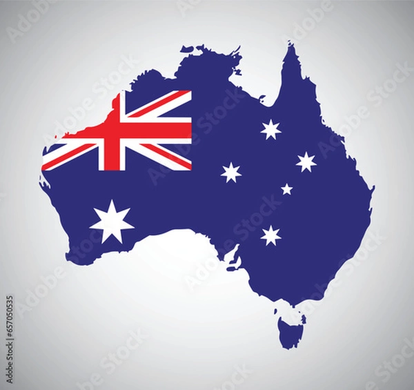 Obraz Australian flag map vector design