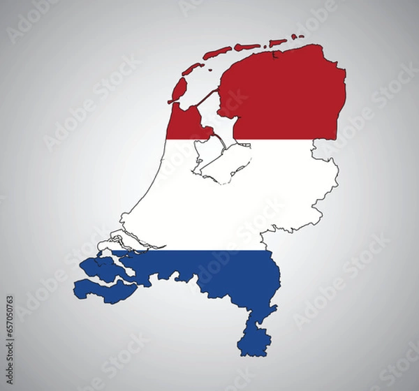 Obraz Netherland flag map vector design