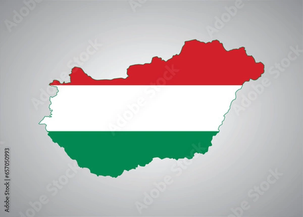Obraz Hungary flag map vector design