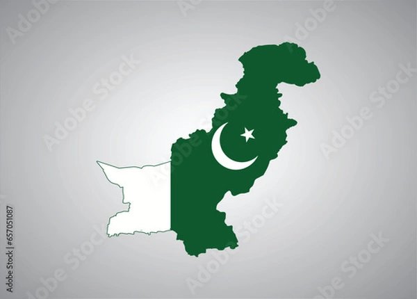 Obraz Pakistani flag map vector design 
